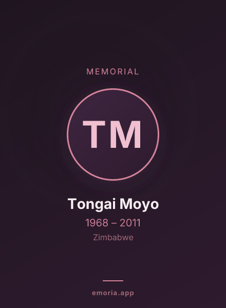 Memorial portrait of Tongai Moyo