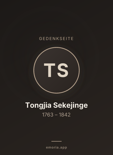 Gedenkportrait von Tongjia Sekejinge