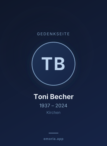 Gedenkportrait von Toni Becher