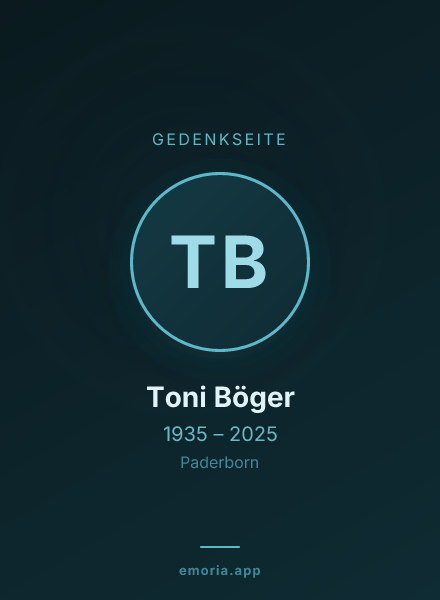 Gedenkportrait von Toni Böger
