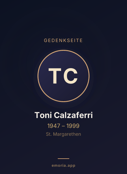 Gedenkportrait von Toni Calzaferri