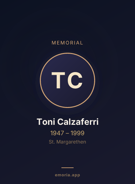 Memorial portrait of Toni Calzaferri