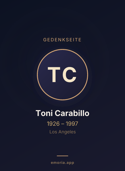 Gedenkportrait von Toni Carabillo