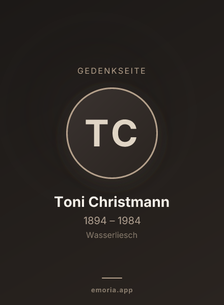 Gedenkportrait von Toni Christmann