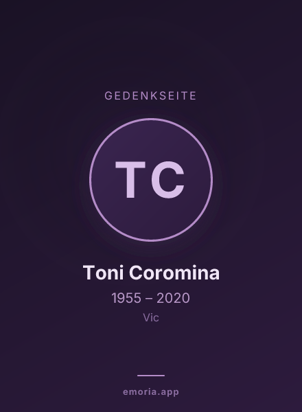Gedenkportrait von Toni Coromina