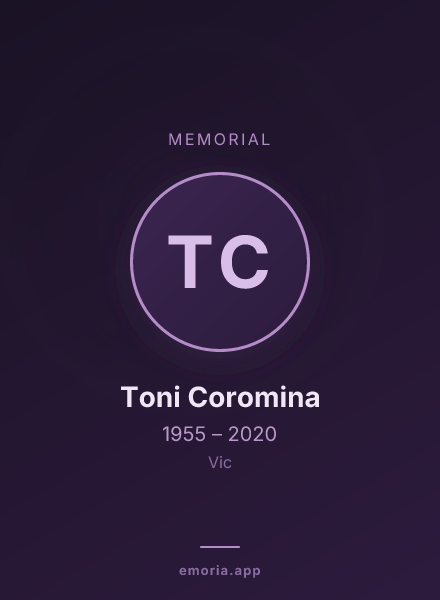 Memorial portrait of Toni Coromina
