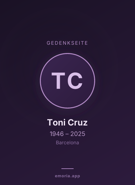 Gedenkportrait von Toni Cruz