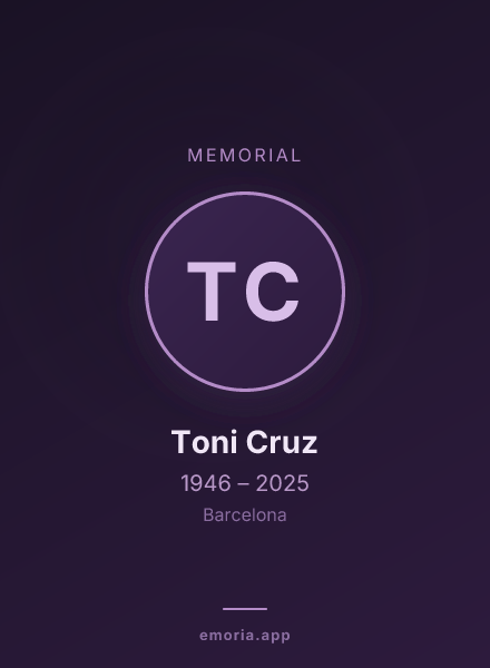 Memorial portrait of Toni Cruz