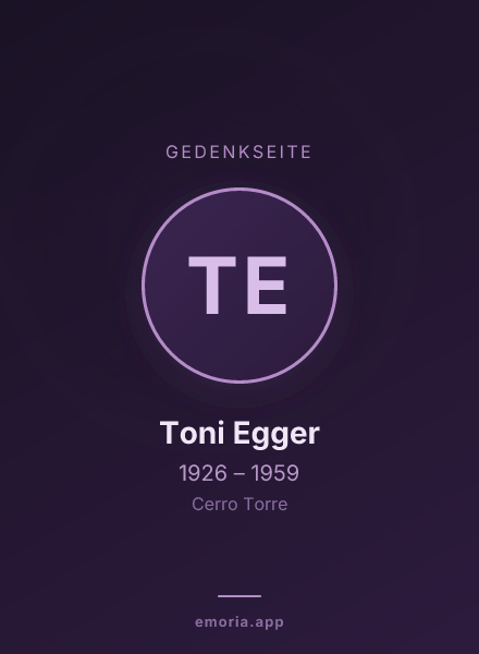 Gedenkportrait von Toni Egger