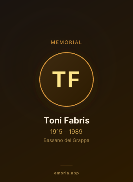 Memorial portrait of Toni Fabris