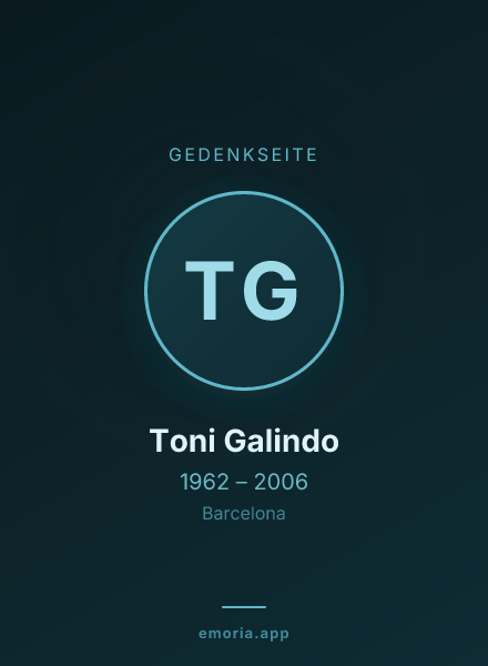 Gedenkportrait von Toni Galindo