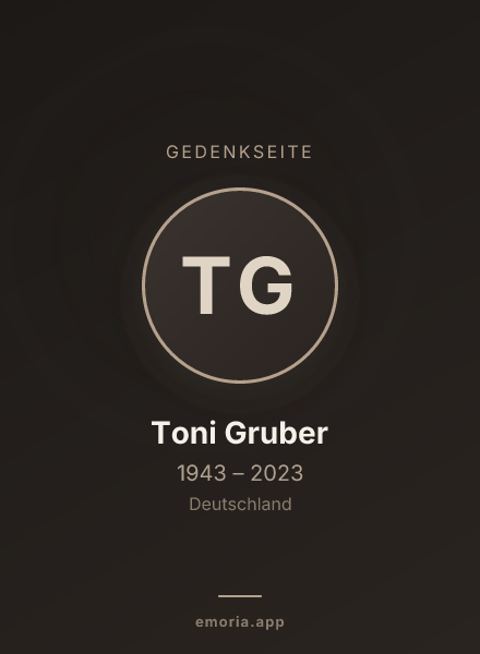Gedenkportrait von Toni Gruber