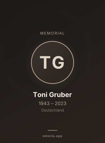 Memorial portrait of Toni Gruber
