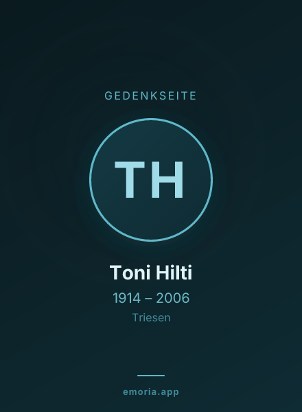 Gedenkportrait von Toni Hilti