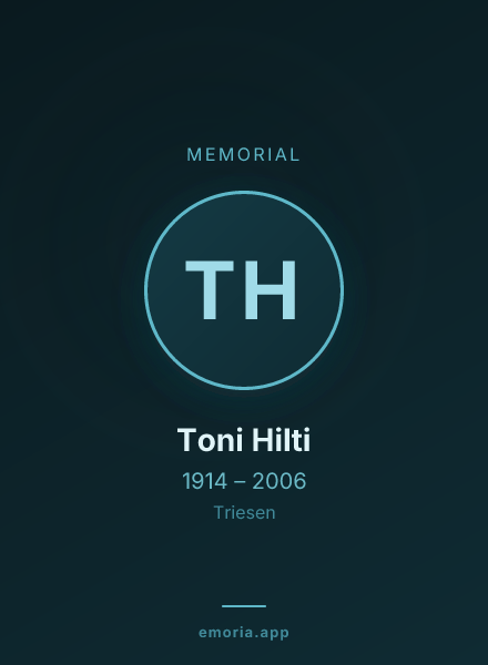 Memorial portrait of Toni Hilti