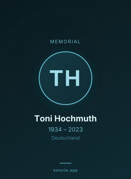 Memorial portrait of Toni Hochmuth