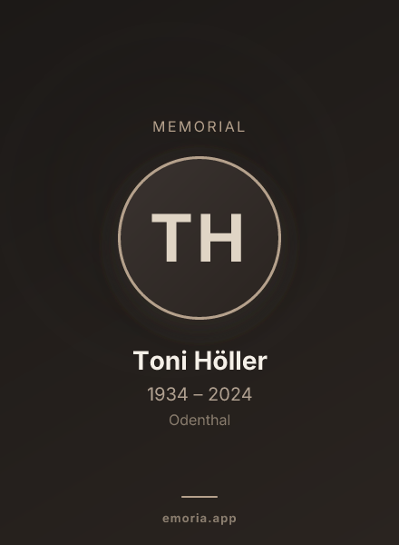 Memorial portrait of Toni Höller