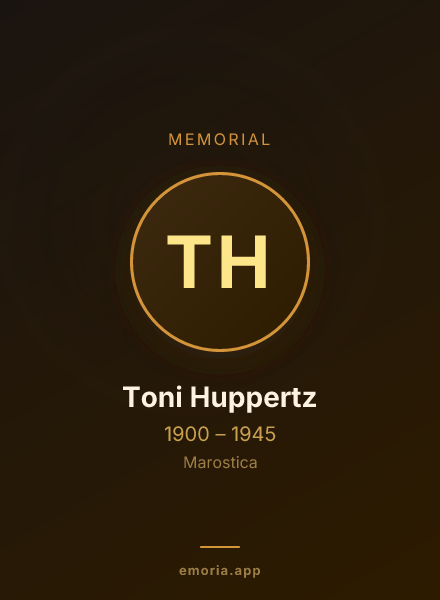 Memorial portrait of Toni Huppertz