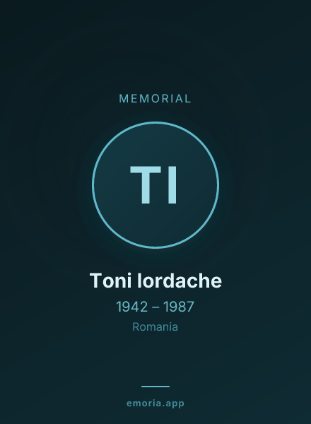 Memorial portrait of Toni Iordache