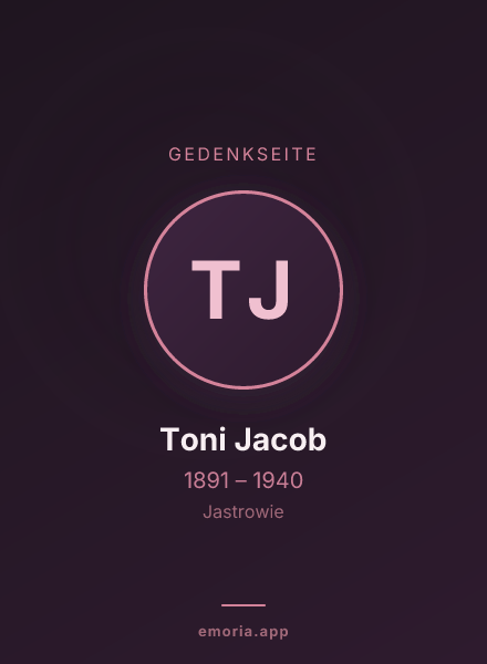 Gedenkportrait von Toni Jacob