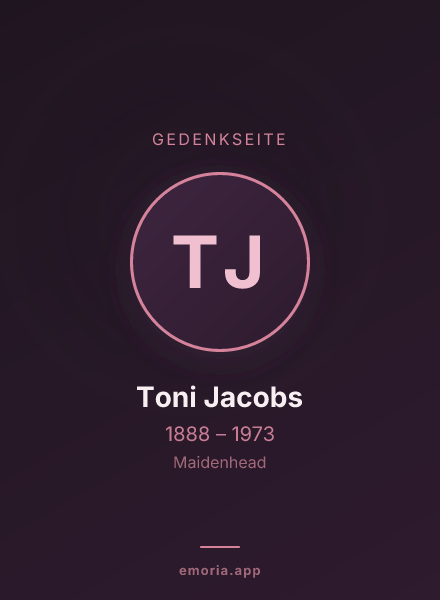 Gedenkportrait von Toni Jacobs