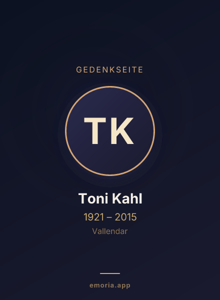 Gedenkportrait von Toni Kahl