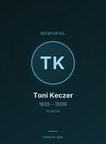 Memorial portrait of Toni Keczer