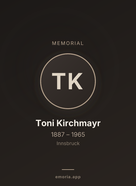 Memorial portrait of Toni Kirchmayr