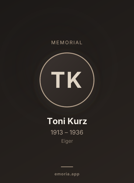 Memorial portrait of Toni Kurz