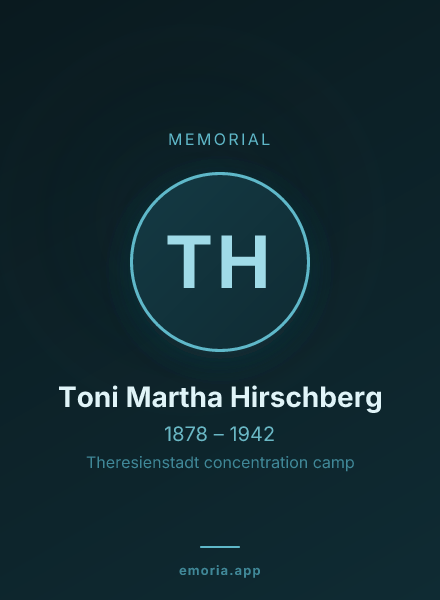 Memorial portrait of Toni Martha Hirschberg