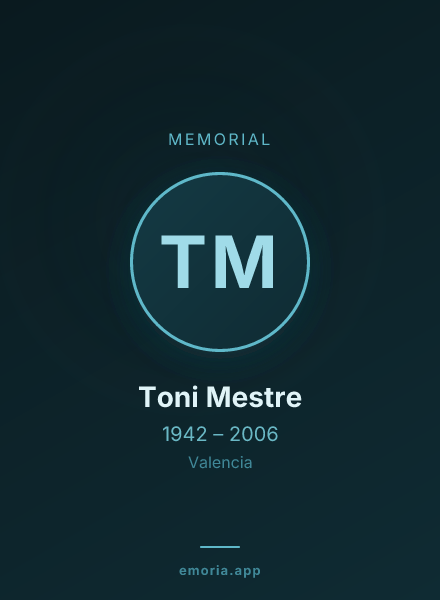 Memorial portrait of Toni Mestre