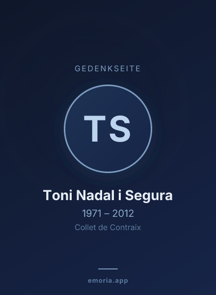 Gedenkportrait von Toni Nadal i Segura