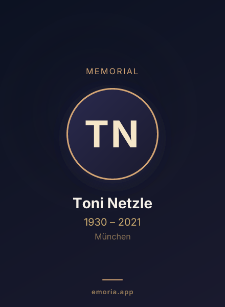 Memorial portrait of Toni Netzle