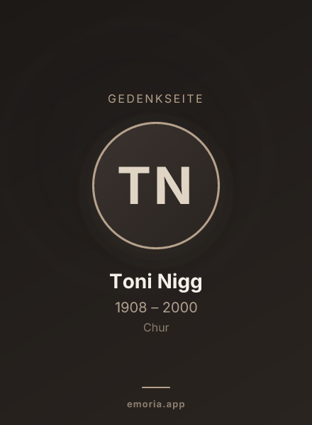 Gedenkportrait von Toni Nigg