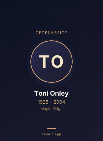 Gedenkportrait von Toni Onley