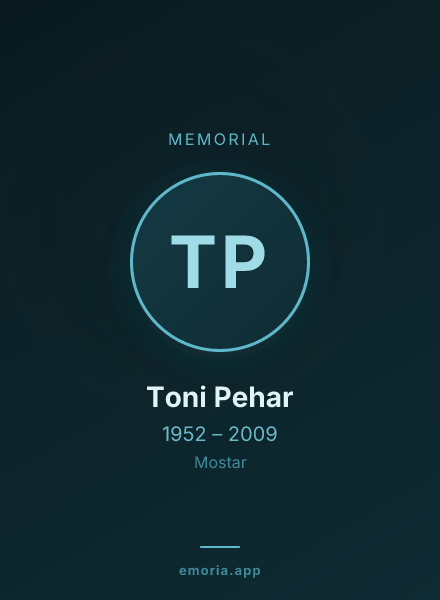 Memorial portrait of Toni Pehar