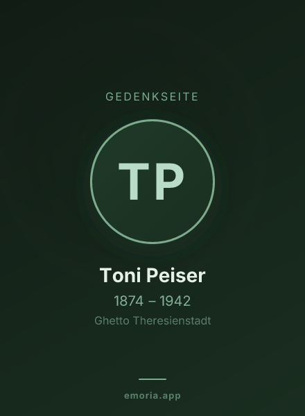 Gedenkportrait von Toni Peiser