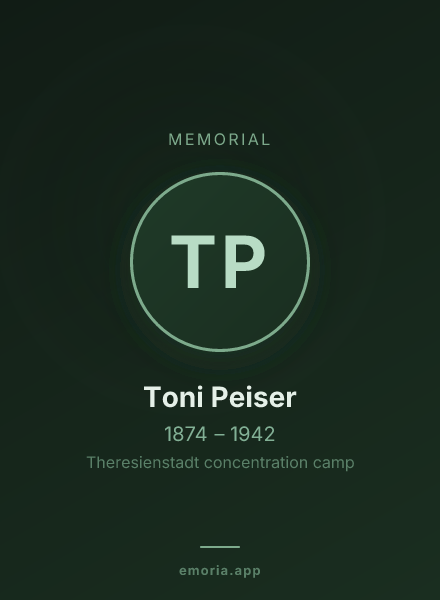 Memorial portrait of Toni Peiser
