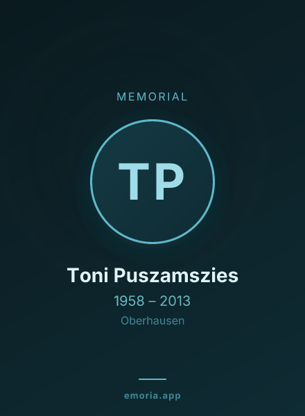 Memorial portrait of Toni Puszamszies