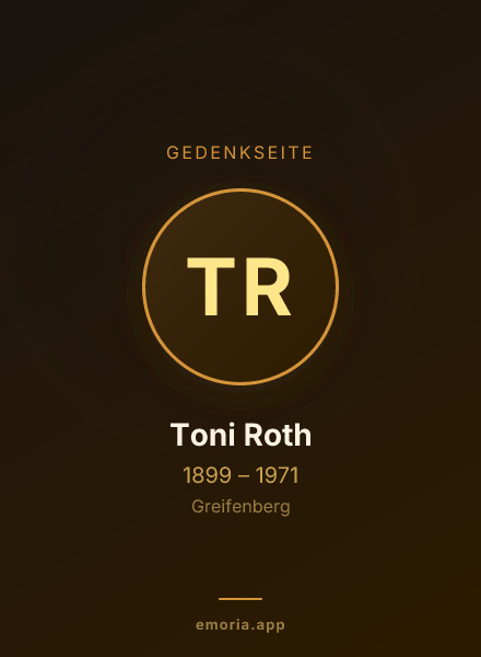 Gedenkportrait von Toni Roth