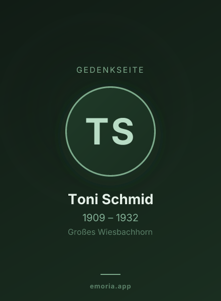 Gedenkportrait von Toni Schmid