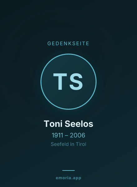 Gedenkportrait von Toni Seelos