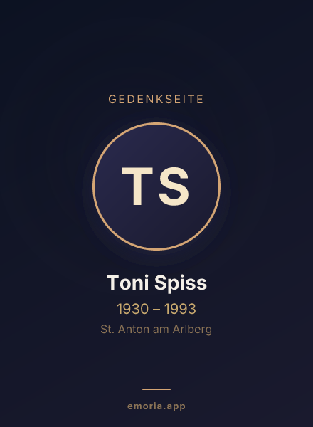 Gedenkportrait von Toni Spiss