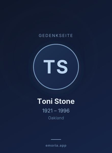 Gedenkportrait von Toni Stone