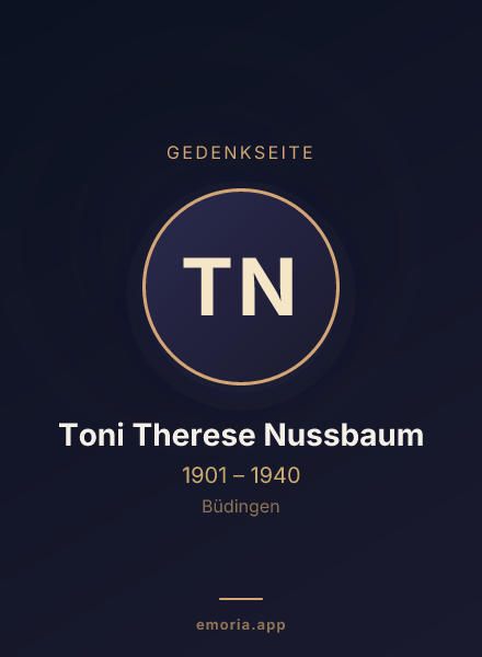 Gedenkportrait von Toni Therese Nussbaum