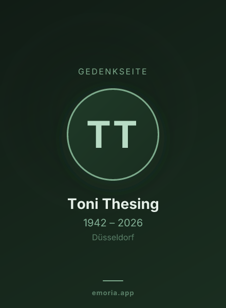 Gedenkportrait von Toni Thesing