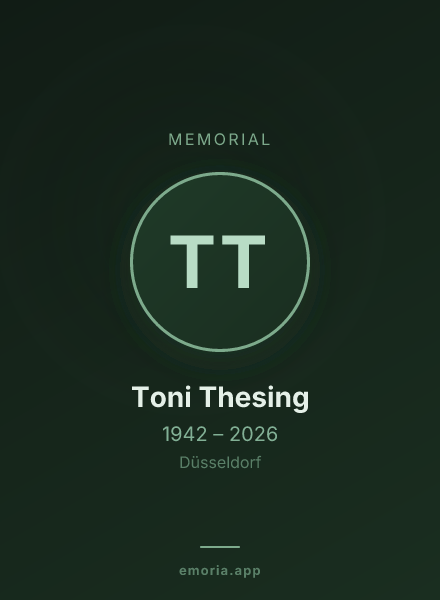 Memorial portrait of Toni Thesing