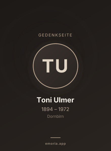 Gedenkportrait von Toni Ulmer