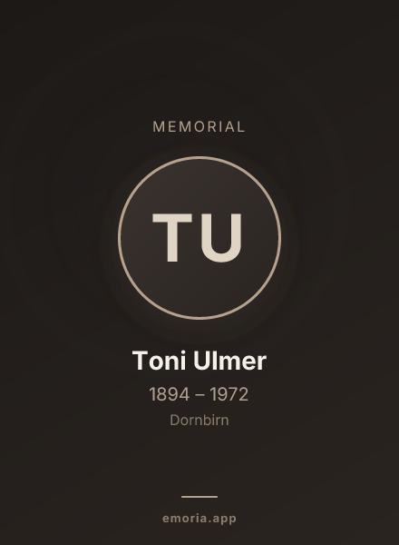 Memorial portrait of Toni Ulmer