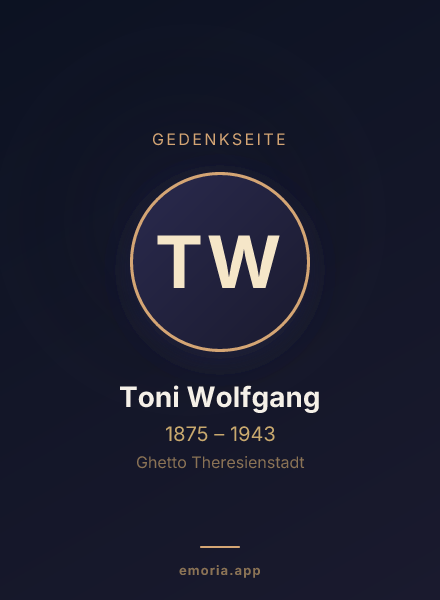 Gedenkportrait von Toni Wolfgang